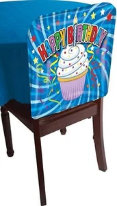 Happy Birthday Cupcake Chair Cover Party Decor Decoration 19” X 15” Birthday - Picture 1 of 6