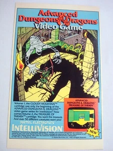 1984 Color Ad Advanced Dungeons & Dragons Mattel Electronics Video Game AD&D - Picture 1 of 1