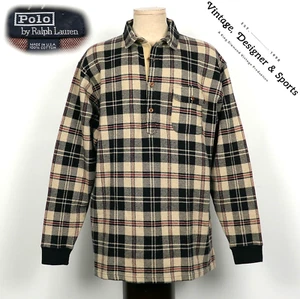 Vintage Polo Ralph Lauren kariertes Baumwollflanell L/S Hemd Herren L ~ hergestellt in den USA 1990er - Bild 1 von 7