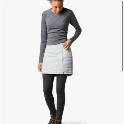 SmartWool Smartloft Lana Merino Tiro Medio Cremallera Falda En Gris Tormenta NUEVA Talla Grande Foto 1 de 4