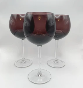 3 Crystal Lenox Goblets Gems Garnet 8 7/8” Wine Glasses - Picture 1 of 7
