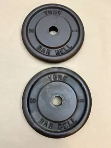 York Barbell 10lb weight plates set of 2, totaling 20lb Standard 1" hole plates - Picture 1 of 6