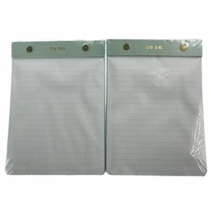 Notizblöcke 2er Set "To Do" türkis grün Hart Kunstleder Rückseite Checkliste Büro Neu in Verpackung - Bild 1 von 4