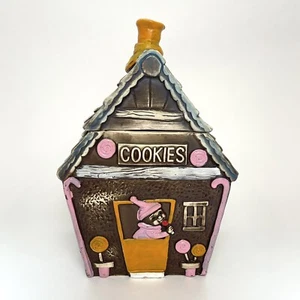 Vtg Ceramic Gingerbread House Cookie Jar w Elf Ceramic Norleans Japan MidCentury - Picture 1 of 11