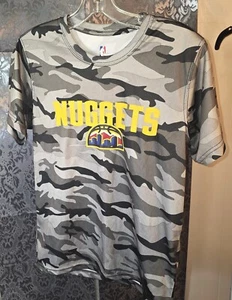 NBA Majestic-Boys multicolor camouflage Denver Nuggets short sleeve shirt size L - Picture 1 of 5