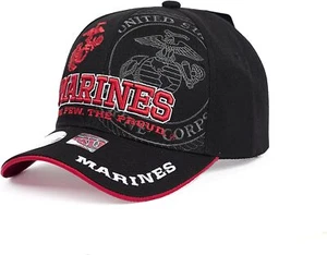 US Marine Corp Officially Licensed Veteran Adjustable Military Baseball Cap Hat - Picture 1 of 27