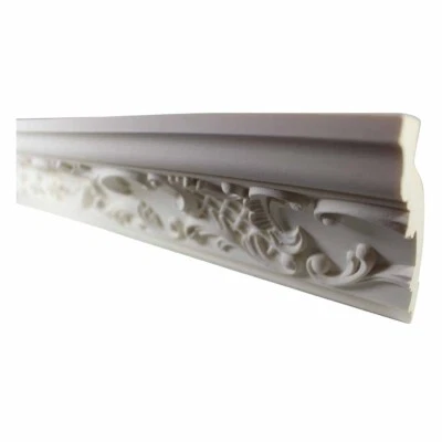 RENOVATORS SUPPLY MANUFACTURING Ornate Cornice White Urethane 94" L Renovators Supply