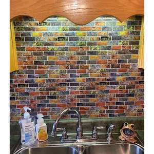 Art3d 10pcs Vinyl Peel and Stick Backsplash Tile for Multi-Color 10 Pack - Picture 1 of 5