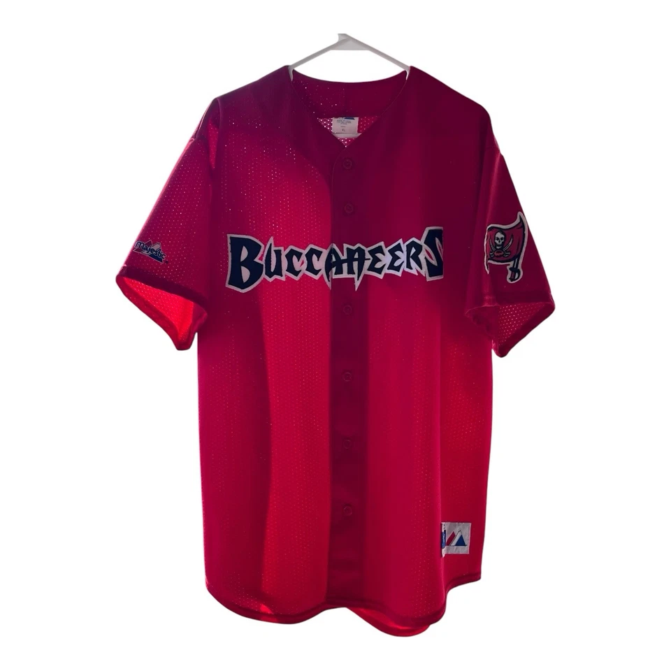 Camiseta Roja de Béisbol Tampa Bay Buccaneers NFL XL - Hecha en EE. UU. - De Colección Rara Foto 1 de 4