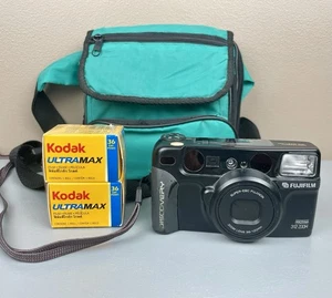Cámara fotográfica compacta Fujifilm Discovery 312 zoom fecha 35 mm con bolsa y película - Imagen 1 de 5