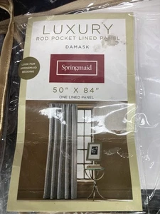 Springmaid Luxury 50” X 84” Rod Pocket lined panel Damask. Brand New In Package. - Picture 1 of 11