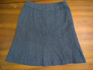 Chadwick's A-Linien Rock blau Wollmischung Reißverschluss hinten Midi Academia getäfelt gefüttert 4P - Bild 1 von 12