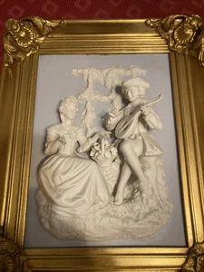 VTG. MEISSEN PORCELAIN ROCOCO COUPLE Mandolin  1750-1760 BLUE Dresden Porcelain - Picture 1 of 10