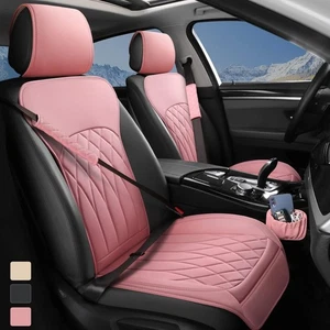 2 Stück Leder Vordersitzbezüge, Universal Seitenlose Autositzschoner mit - Bild 1 von 6