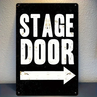 2D Flat, Tin Metal Signs Home Décor 8x12 Aluminum Stage Door Vintage Theater Des - Image 1 of 4