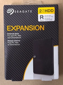 SEAGATE EXPANSION 2 TB PORTABLE EXTERNAL HARD DRIVE  Black NEW BOXED WARRANTY - Picture 1 of 1