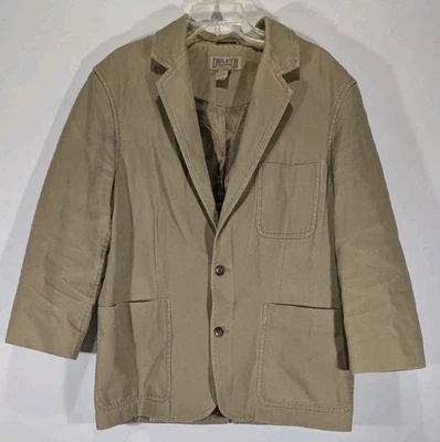 Duluth Trading jacket mens large tan Fire Hose Presentation canvas blazer 26514 - Image 1 of 4