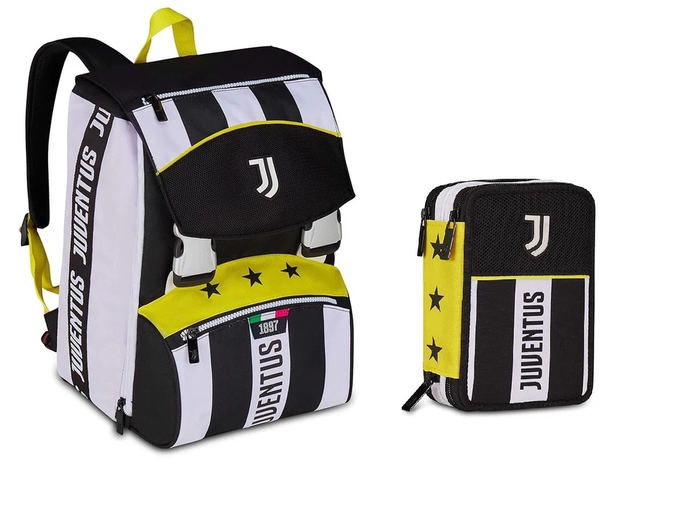 JUVENTUS zaino e astuccio kit scuola Seven elementari medie calcio bianconeri - Immagine 1 di 1