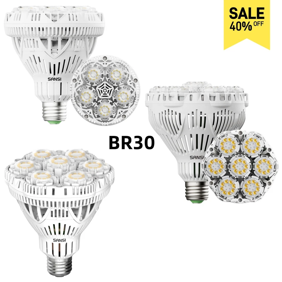 SANSI LED Light Bulb 5500LM 5000K Daylight BR30 Home Workshop Office Replacement - Image 1 of 1