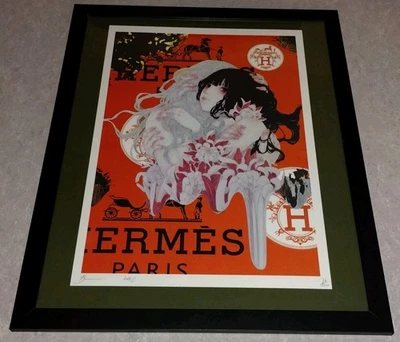 DEATH NYC ltd ed signed FRAMED street art print 45x32cm Takato Yamamoto Hermes - Image 1 of 2