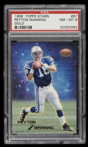 1998 TOPPS STARS GOLD PEYTON MANNING ROOKIE /1999 #67 PSA 8 NM-MT - SP HOF