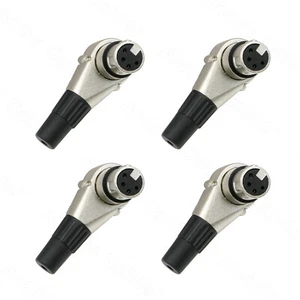 Right Angle XLR 4 Pin Female 90 Degree Connector Plug for ARRI Monitor DSLR Rig - Picture 1 of 5