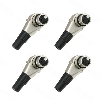 Right Angle XLR 4 Pin Female 90 Degree Connector Plug for ARRI Monitor DSLR Rig - Image 1 of 4