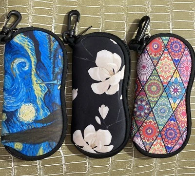 MoKo Estuche Suave para Gafas de Sol de Neopreno Bolsa con Clip Cremallera Paquete de 3 Foto 1 de 4