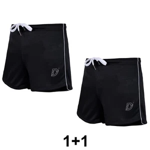 2 Pack: DEFY NEW MENS WORKOUT GYM SPORTS RUNNING CASUAL FITNESS SHORTS BLACK - Picture 1 of 5