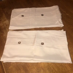 Ann Gish ready to bed King SILK sham set Cream / Buttons Set Of 2  20 X 36 - Picture 1 of 11