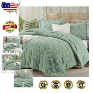 Luxury Sage Green 2-Piece Fleece Comforter Bedding Set for Twin XL - Cozy Design - Picture 1 of 9