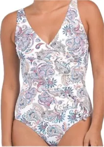 Nip Tuck Tummy Control One Piece Swimsuit Size 10 Multicolor Paisley Print NWT - Picture 1 of 12
