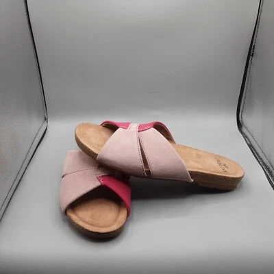 Sandalias Earth Origins Lexi para mujer 8M rosa gamuza deslizable A36 Foto 1 de 4