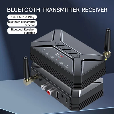 40M Long Range Bluetooth 5.0 Transmitter Receiver 3 in 1 HiFi Adapter AUX RCA - Image 1 of 4