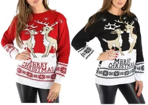 Maglione donna maglia renna manica lunga uomo girocollo matrimonio natale maglione - Foto 1 di 4