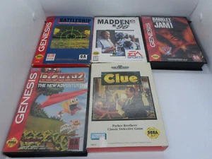 Sega Genesis Lot (5) Battleship, Madden 96, Barkley Shut Up Jam, Pac-Man 2, Clue - Picture 1 of 11