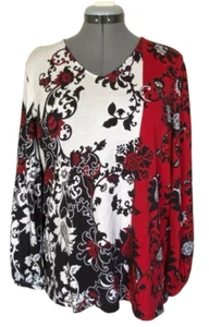 Chico's  3/4 Sleeve Cotton Modal Blend Blouse Size 3 (XL-16) - Picture 1 of 9