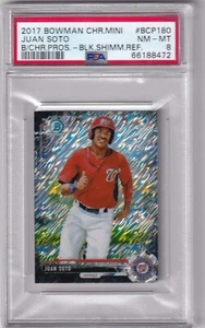 JUAN SOTO -- 2017 BOWMAN CHROME MINI -- BLACK SHIMMER REFRACTOR -- PSA NM-MT 8 - Picture 1 of 1