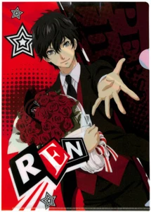 Persona 5 Clear File Folder A4 Sega Campaign UFO Catcher Bonus Ren Amamiya JOKER - Picture 1 of 3