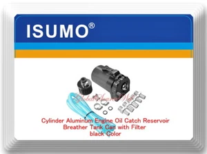 Cilindro Aluminio Motor Captura Aceite Depósito Respirador Tanque Lata con Filtro Negro - Imagen 1 de 8
