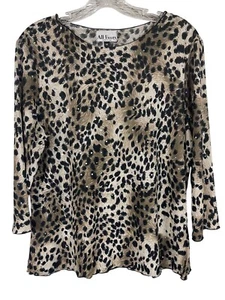 All Hours Damen Leopardenmuster Pailletten Top Größe Medium 3/4 Arm - Bild 1 von 5