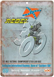 1963 Rebel 300 Darlington Raceway Lager Auto Reproduktion Metallschild A49 - Bild 1 von 2