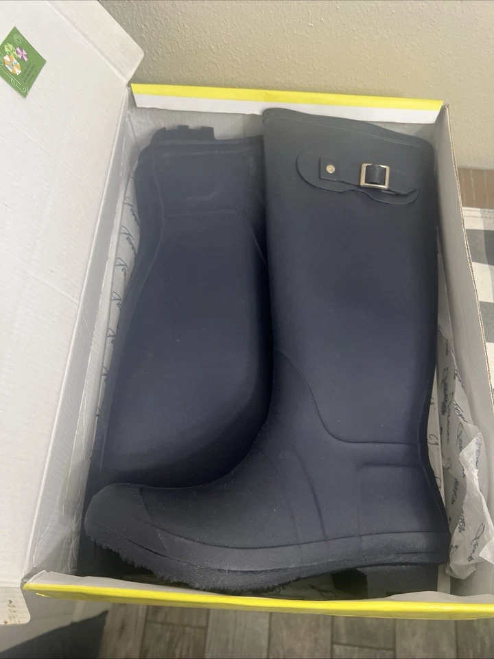 Forever Mujer Azul Marino Botas de Lluvia Alta 15.5” Talla 8 1/2 Valentina-02 Foto 1 de 4