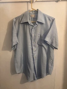 Vintage 70s Arrow Belmont Club Preppy Striped Dagger Collar Button Shirt Size L - Bild 1 von 16
