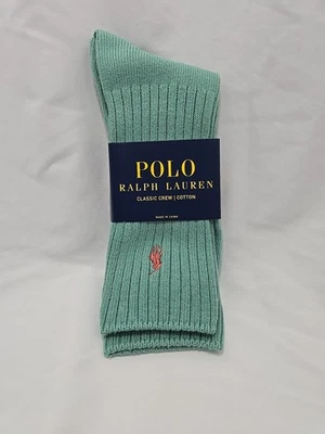 Nuevo con etiquetas Polo Ralph Lauren Clásico Algodón Crew Calcetín Para Hombre/Unisex OS Verde Como Nuevo  Foto 1 de 4
