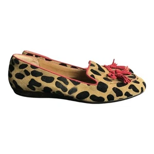 Sofft Schuhe Ballerinas 8,5 Leder Preppy Leopardenmuster Wildleder Jackie O Polster Retro - Bild 1 von 7