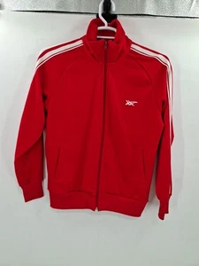 Vintage Asics Track Jacket Mens Medium Red Retro 90s Y2K Zip Up Sport Warmup - Picture 1 of 11