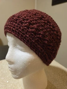 Handmade Women's Crochet Ear Warmer -Head Wrap  100% Premium Acrylic , Burgundy - Picture 1 of 7