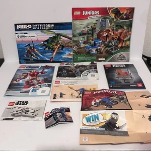 8 manuales de instrucciones Lego Avengers Star Wars Ninjago Jurassic World + 1 Kre-O - Imagen 1 de 7
