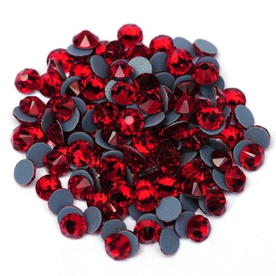 Siam Flat Back Rhinestones Hotfix Iron On Crystals Strass DIY Glass Stone - Image 1 of 4